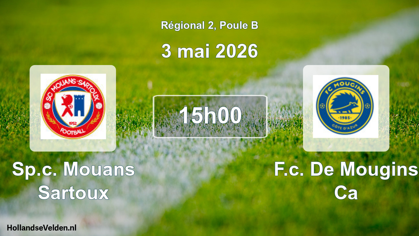 Geplande wedstrijd: Sp.c. Mouans Sartoux - F.c. De Mougins Ca (3 mei 2026)
