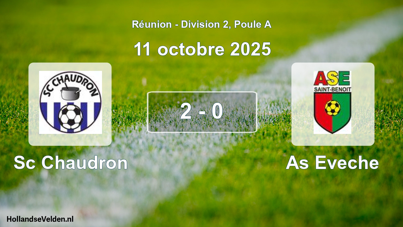 Total number of matches played: Sc Chaudron - As Eveche 2 - 0 (11 October 2025)