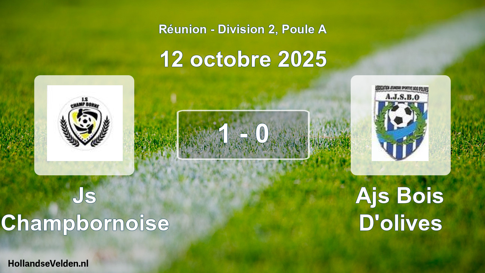 Total number of matches played: Js Champbornoise - Ajs Bois D'olives 1 - 0 (12 October 2025)