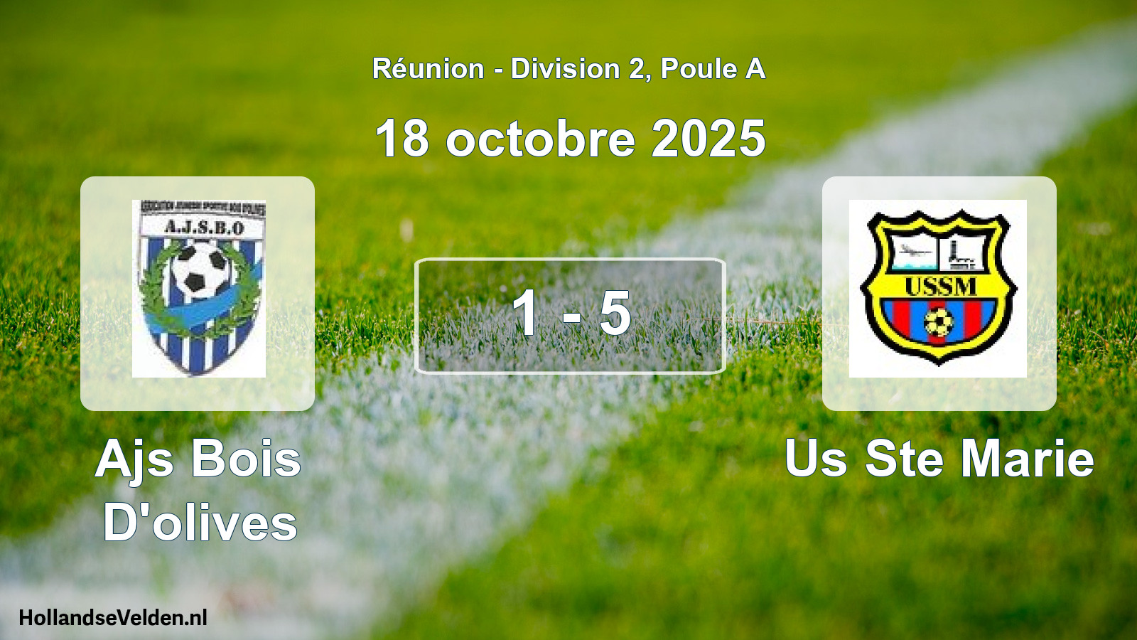 Match joué: Ajs Bois D'olives - Us Ste Marie 1 - 5 (18 octobre 2025)