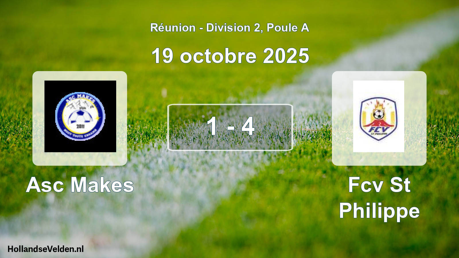 Total number of matches played: Asc Makes - Fcv St Philippe 1 - 4 (19 October 2025)