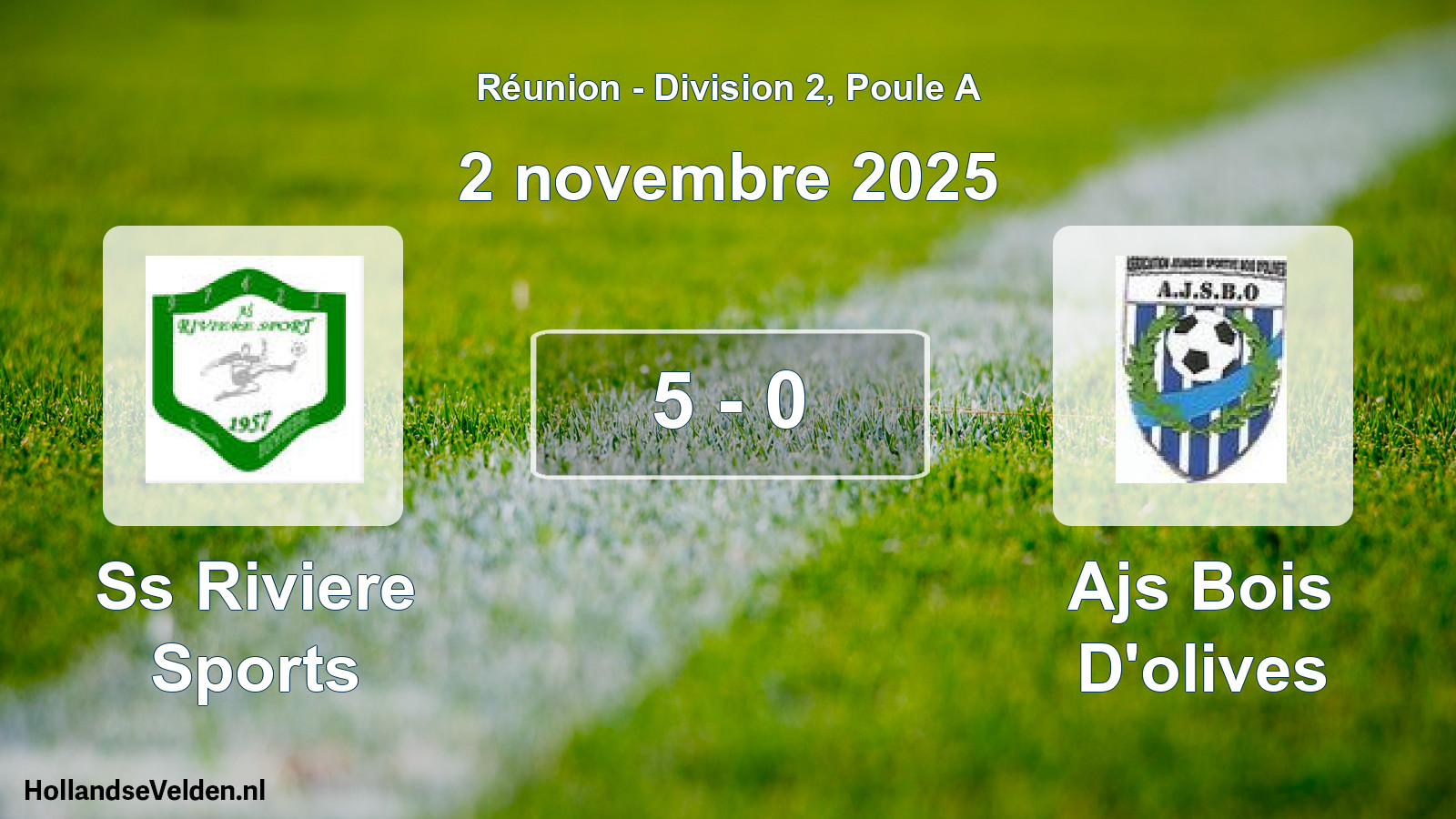 Match joué: Ss Riviere Sports - Ajs Bois D'olives 5 - 0 (2 novembre 2025)