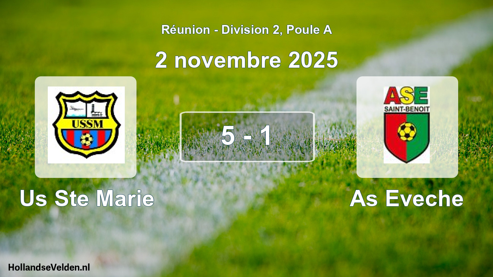 Match joué: Us Ste Marie - As Eveche 5 - 1 (2 novembre 2025)