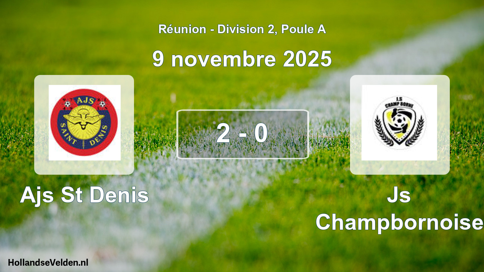 Match joué: Ajs St Denis - Js Champbornoise 2 - 0 (9 novembre 2025)