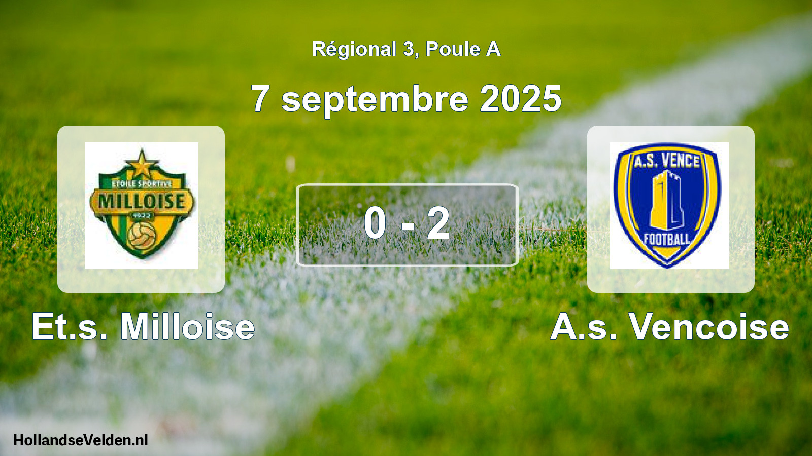 Total number of matches played: Et.s. Milloise - A.s. Vencoise 0 - 2 (7 September 2025)