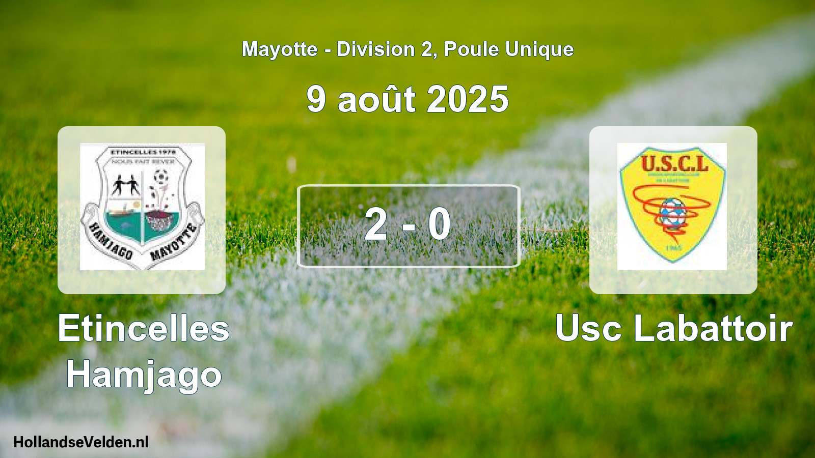 Match joué: Etincelles Hamjago - Usc Labattoir 2 - 0 (9 août 2025)