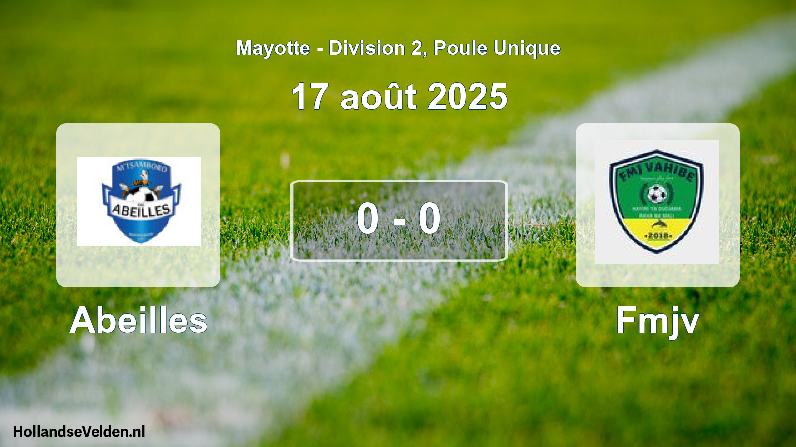 Gespeelde wedstrijd: Abeilles - Fmjv 0 - 0 (17 augustus 2025)