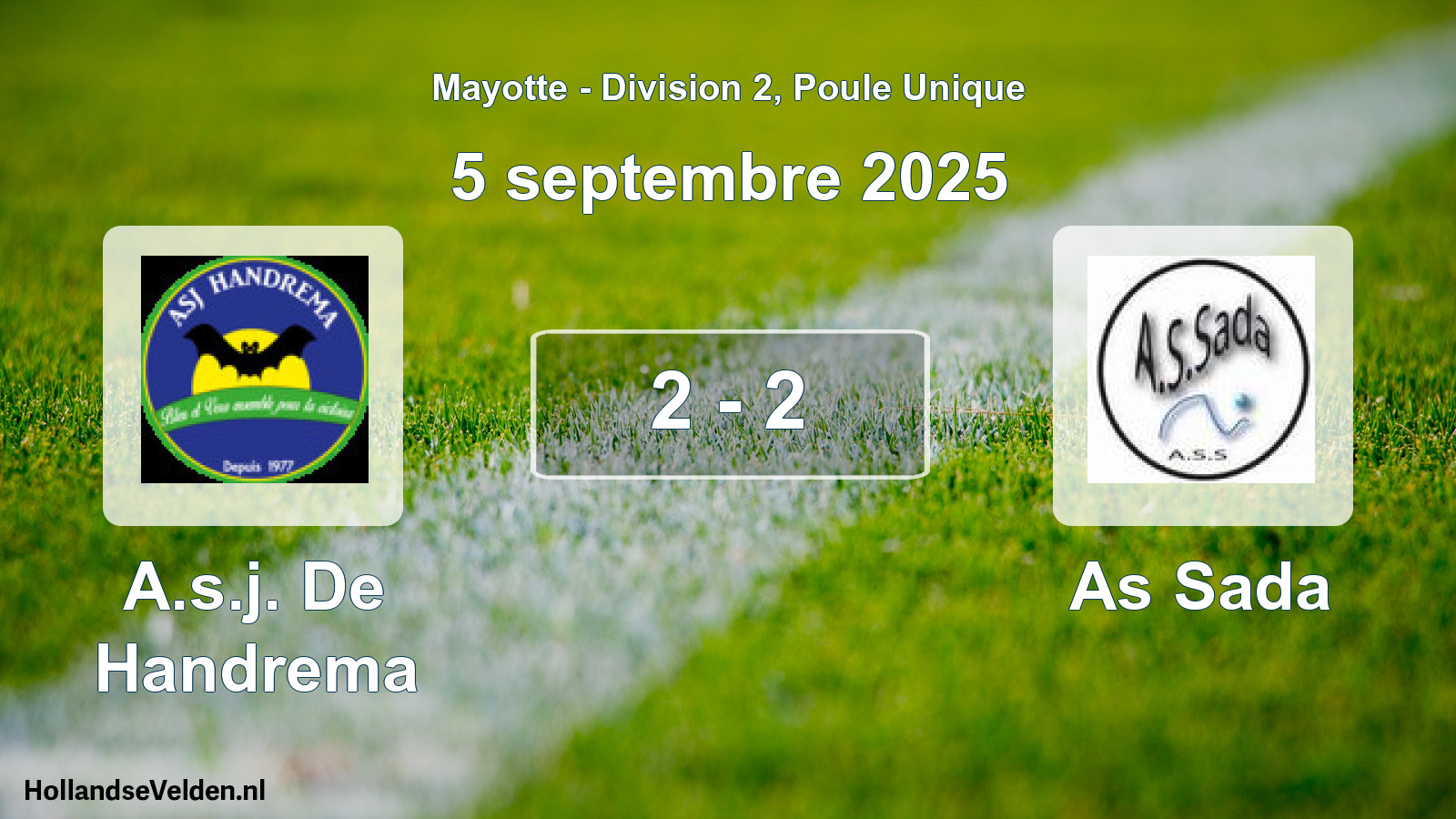 Match joué: A.s.j. De Handrema - As Sada 2 - 2 (5 septembre 2025)