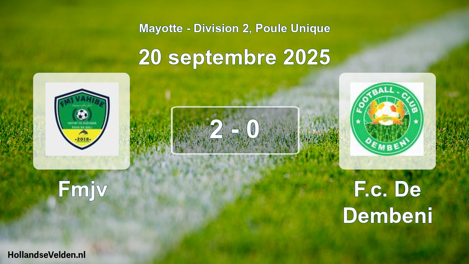 Match joué: Fmjv - F.c. De Dembeni 2 - 0 (20 septembre 2025)