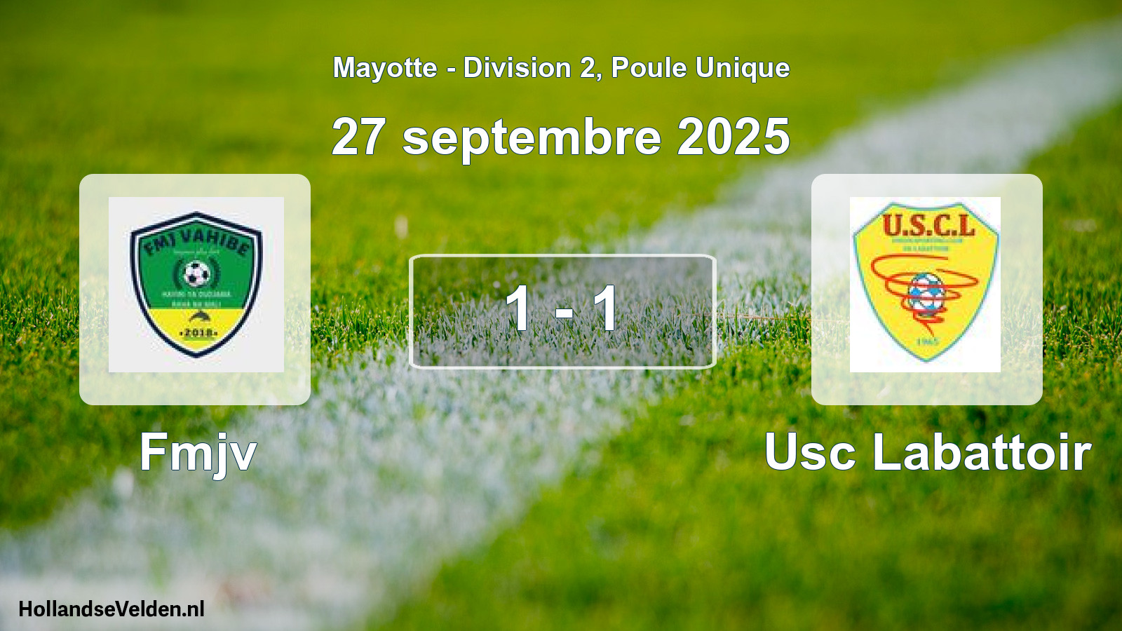 Gespeelde wedstrijd: Fmjv - Usc Labattoir 1 - 1 (27 september 2025)