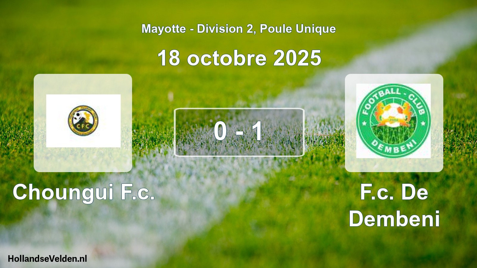 Match joué: Choungui F.c. - F.c. De Dembeni 0 - 1 (18 octobre 2025)