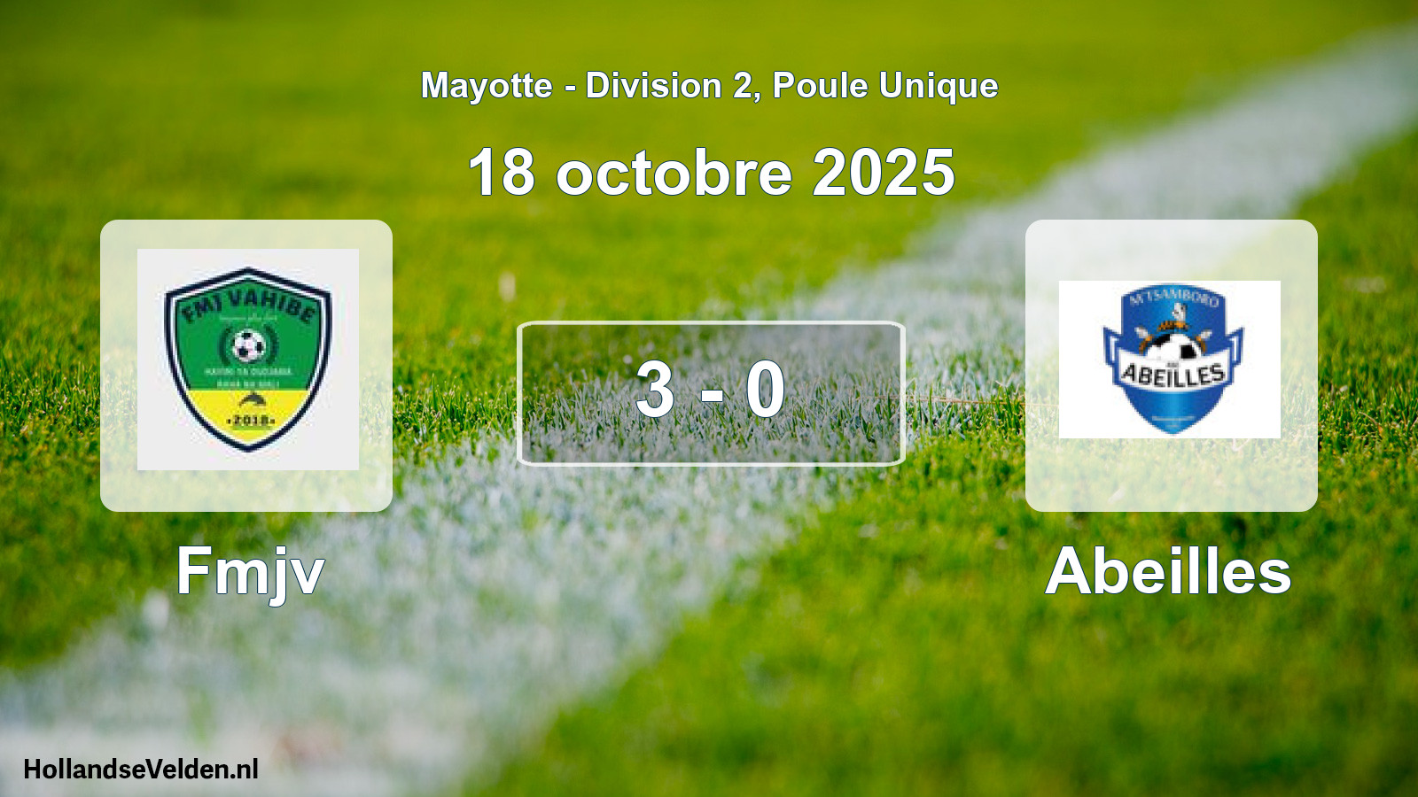Match joué: Fmjv - Abeilles 3 - 0 (18 octobre 2025)