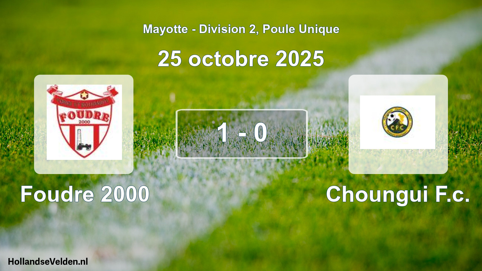 Match joué: Foudre 2000 - Choungui F.c. 1 - 0 (25 octobre 2025)
