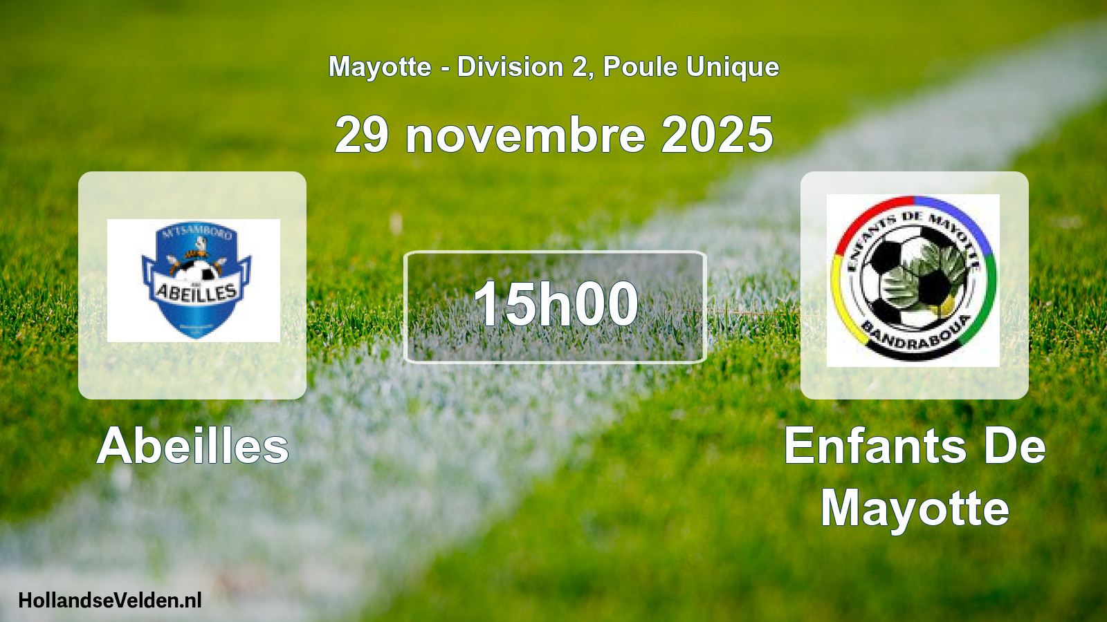 Geplande wedstrijd: Abeilles - Enfants De Mayotte (25 oktober 2025)