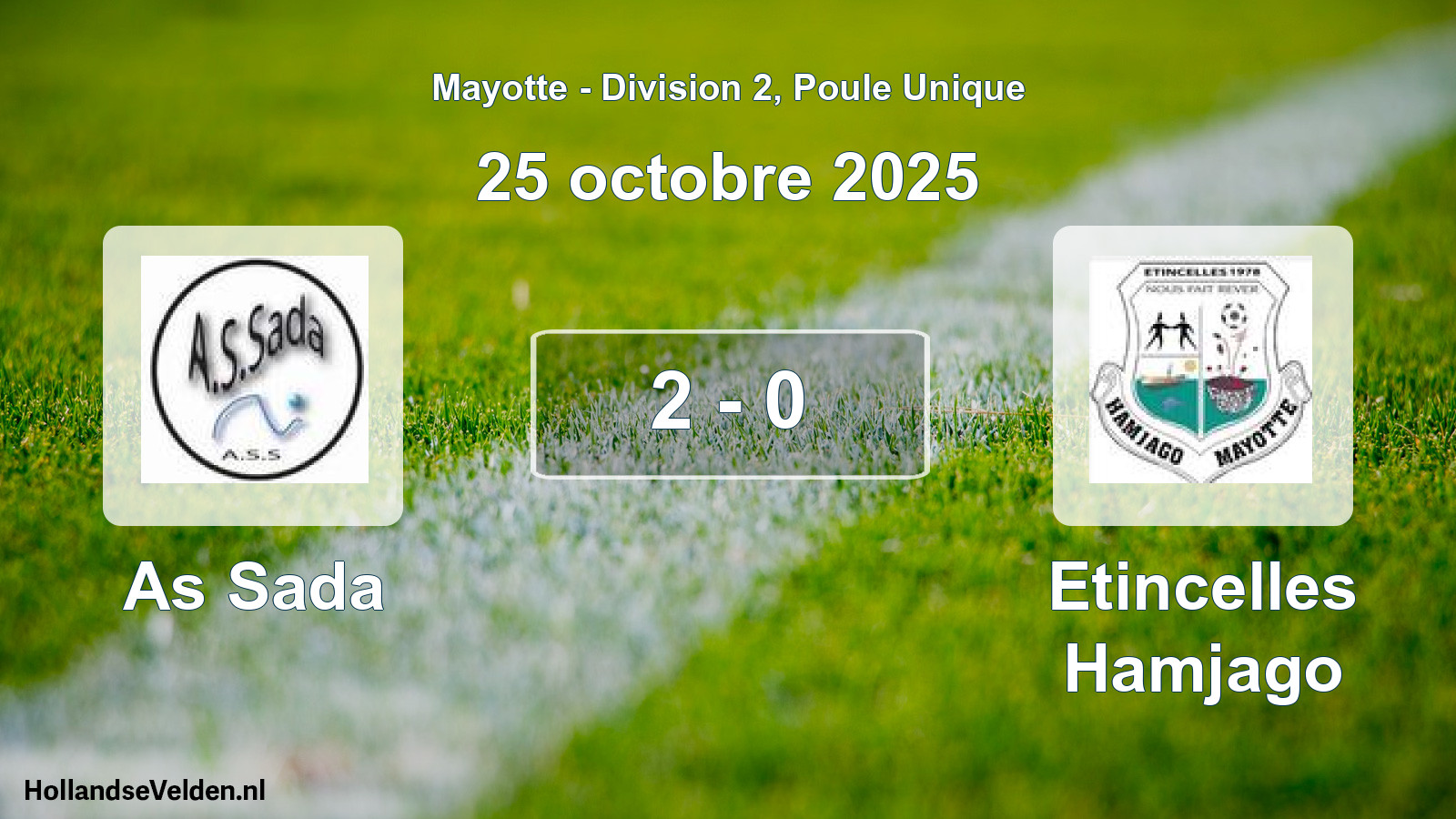 Match joué: As Sada - Etincelles Hamjago 2 - 0 (25 octobre 2025)