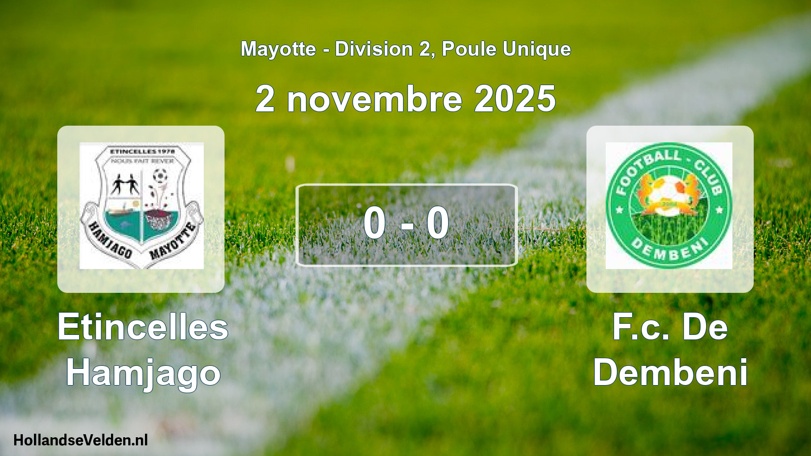 Total number of matches played: Etincelles Hamjago - F.c. De Dembeni 0 - 0 (2 November 2025)