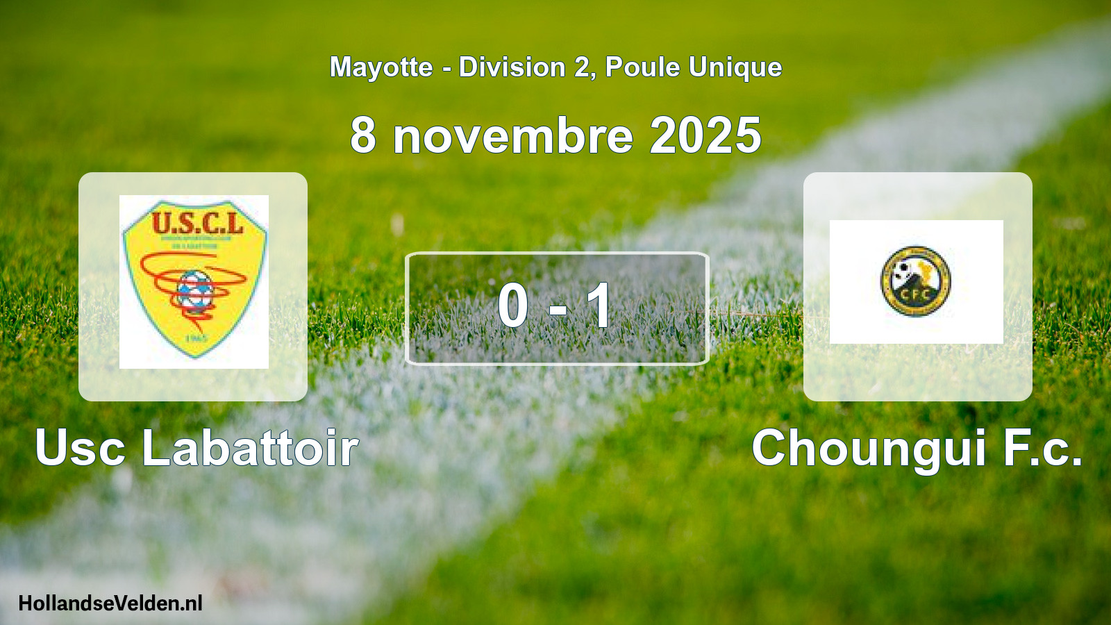 Match joué: Usc Labattoir - Choungui F.c. 0 - 1 (8 novembre 2025)