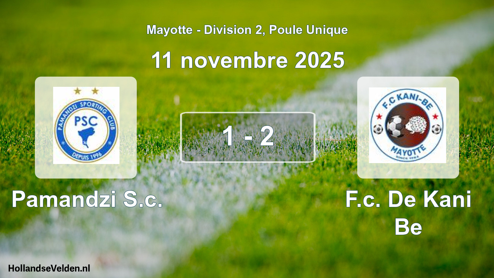 Total number of matches played: Pamandzi S.c. - F.c. De Kani Be 1 - 2 (11 November 2025)
