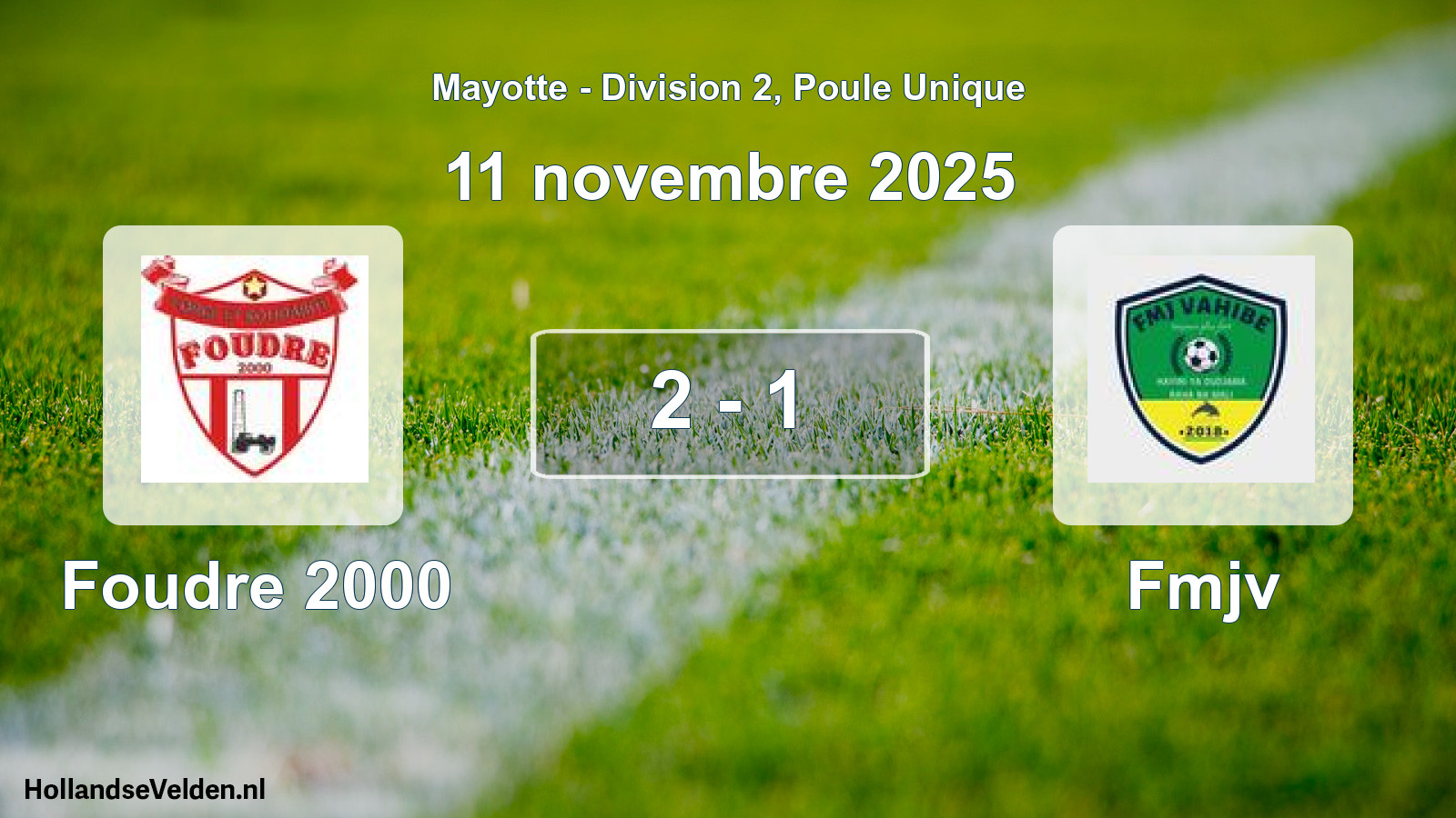 Total number of matches played: Foudre 2000 - Fmjv 2 - 1 (11 November 2025)