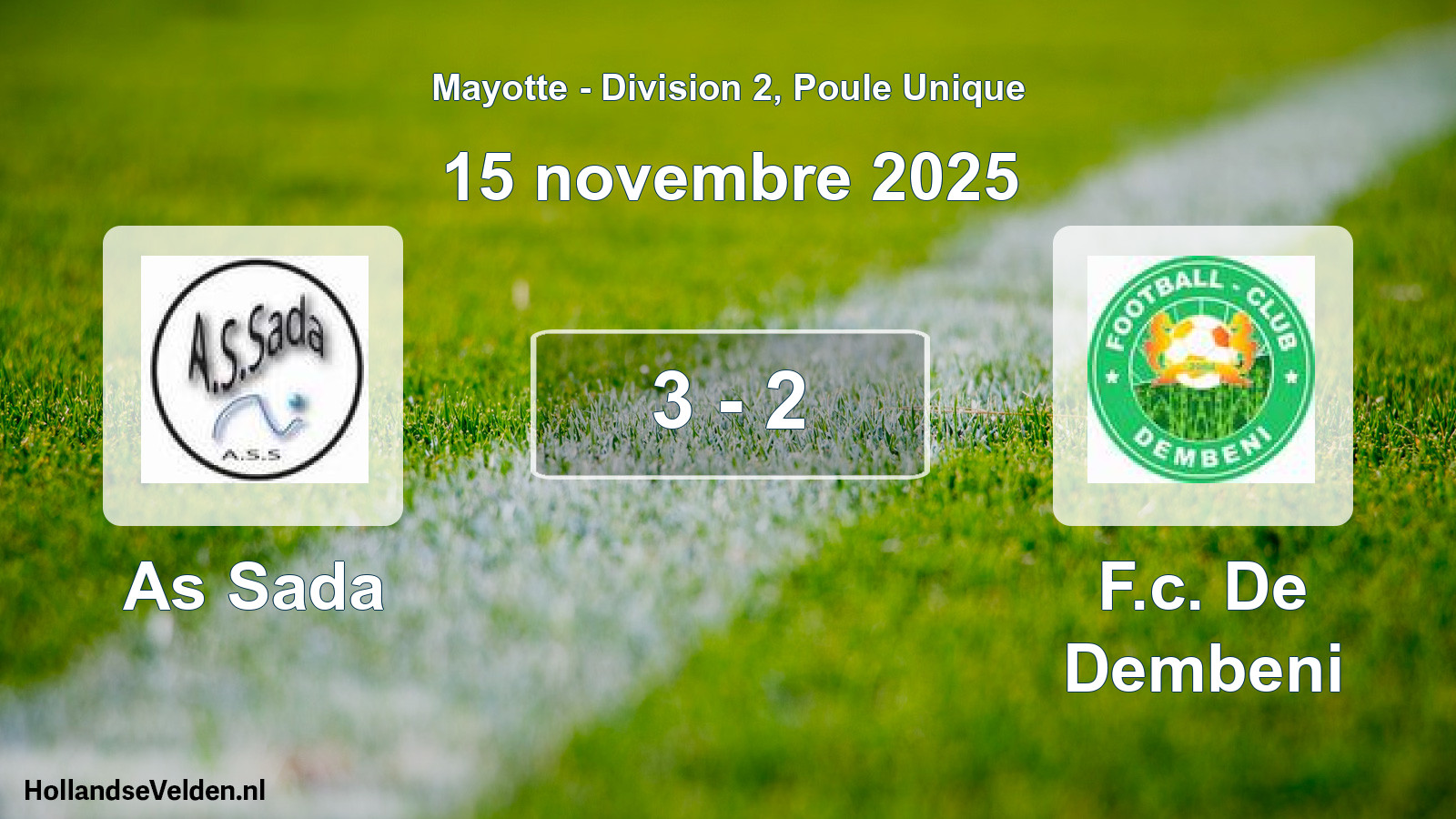 Total number of matches played: As Sada - F.c. De Dembeni 3 - 2 (15 November 2025)