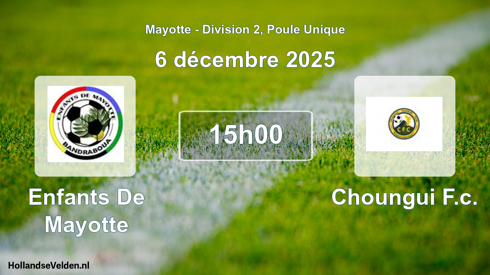 Match programmé: Enfants De Mayotte - Choungui F.c. (22 novembre 2025)