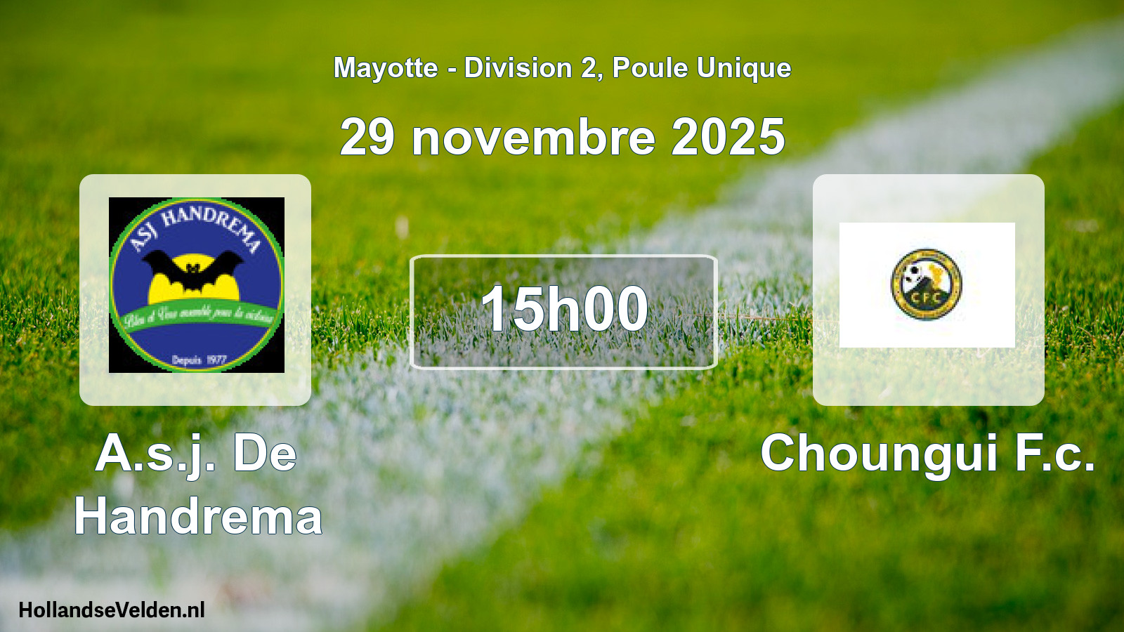 Match programmé: A.s.j. De Handrema - Choungui F.c. (29 novembre 2025)