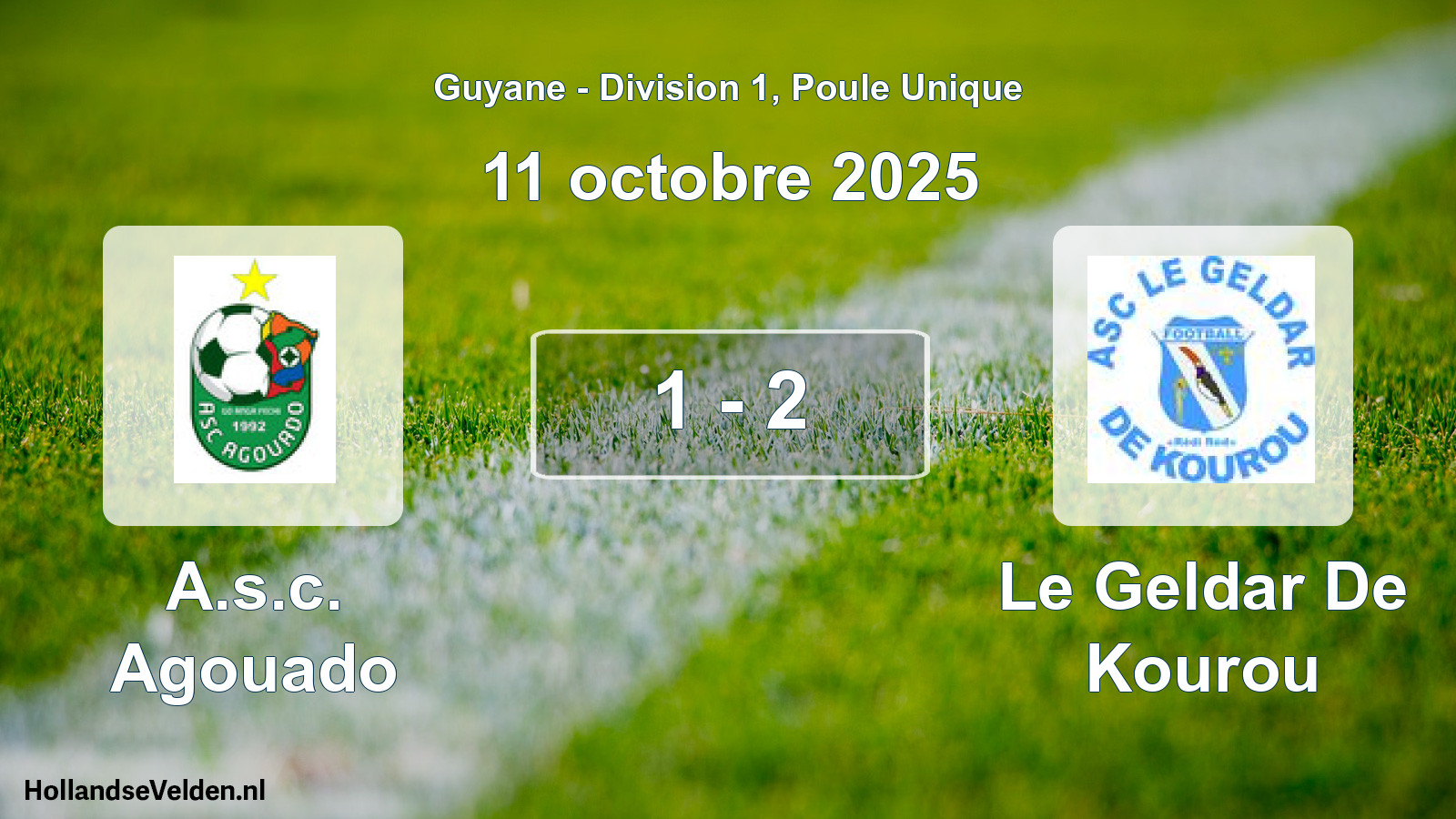 Match joué: A.s.c. Agouado - Le Geldar De Kourou 1 - 2 (11 octobre 2025)