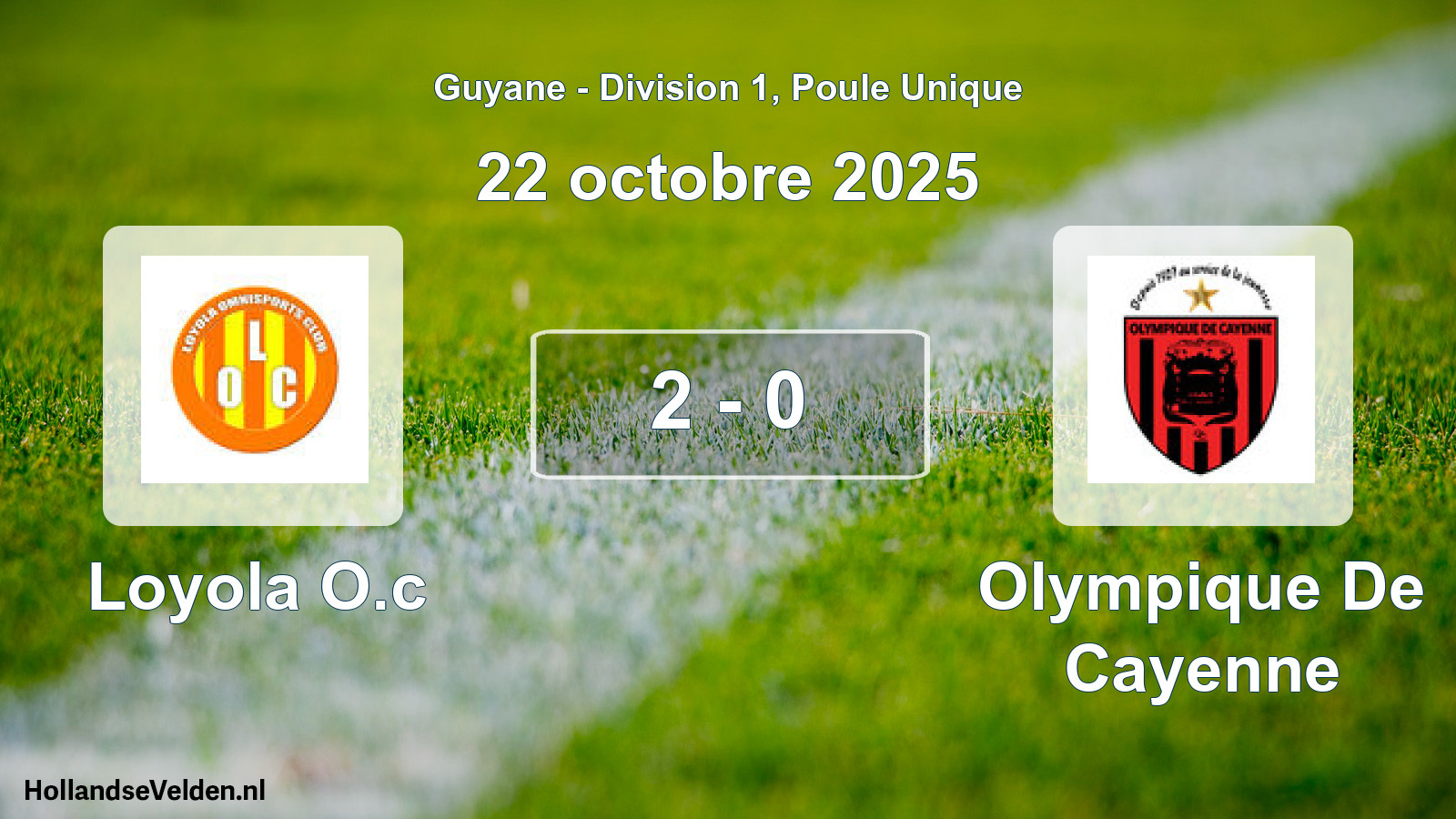 Gespeelde wedstrijd: Loyola O.c - Olympique De Cayenne 2 - 0 (22 oktober 2025)