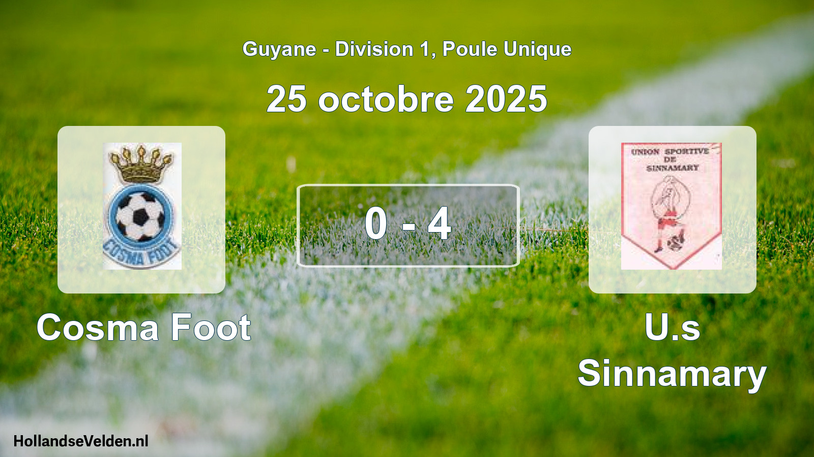 Total number of matches played: Cosma Foot - U.s Sinnamary 0 - 4 (25 October 2025)