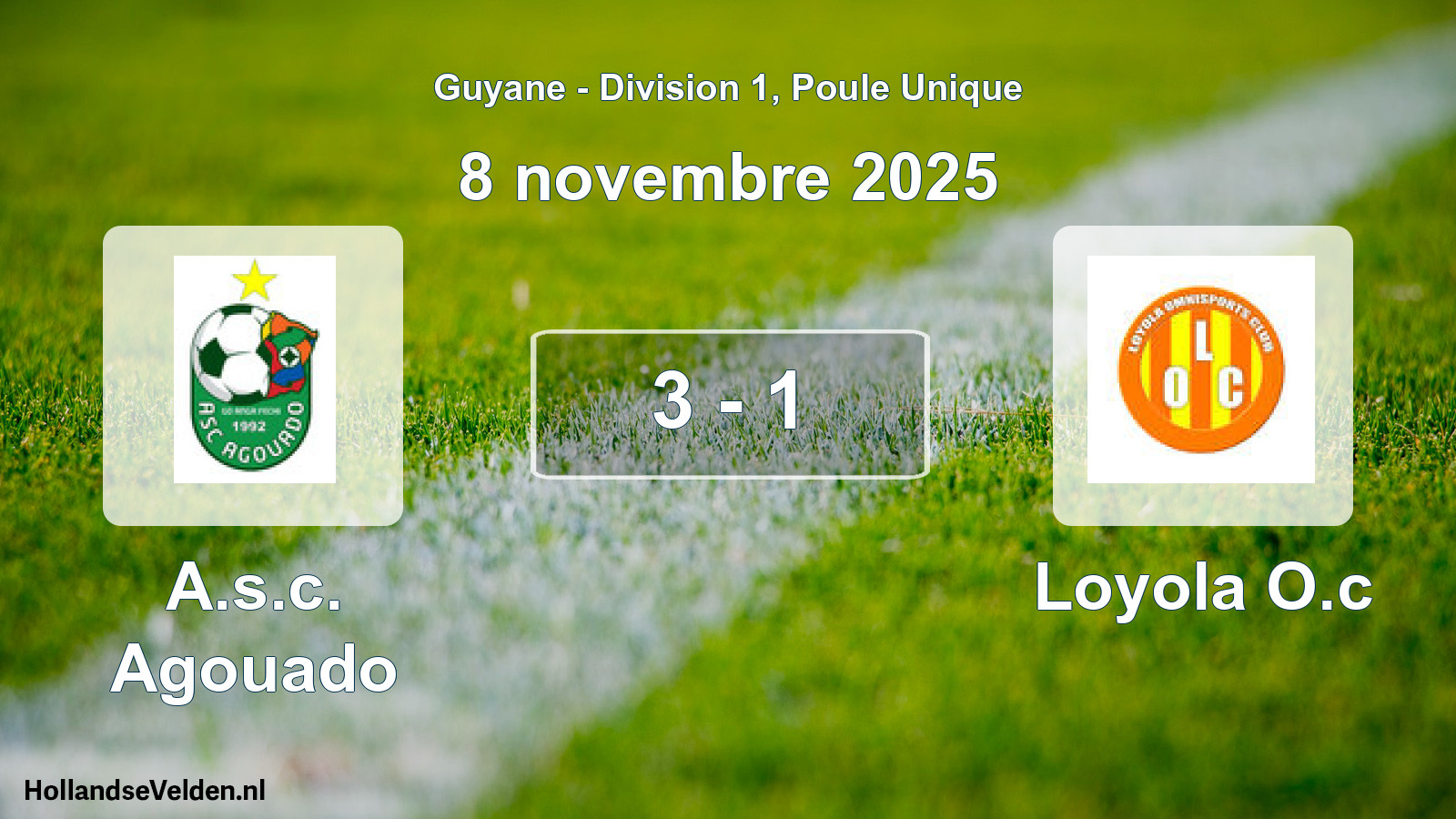 Match joué: A.s.c. Agouado - Loyola O.c 3 - 1 (8 novembre 2025)