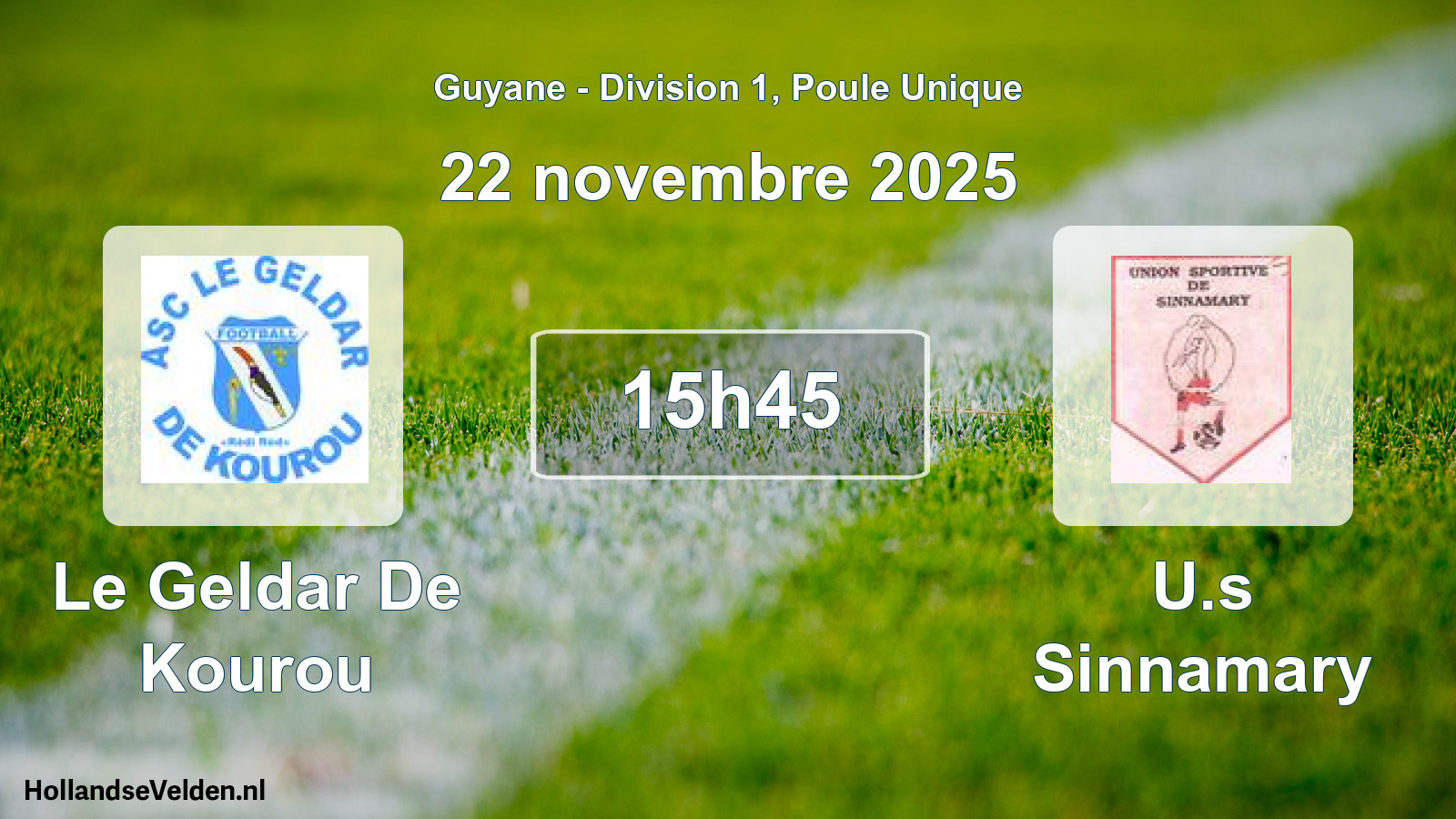 Match programmé: Le Geldar De Kourou - U.s Sinnamary (22 novembre 2025)