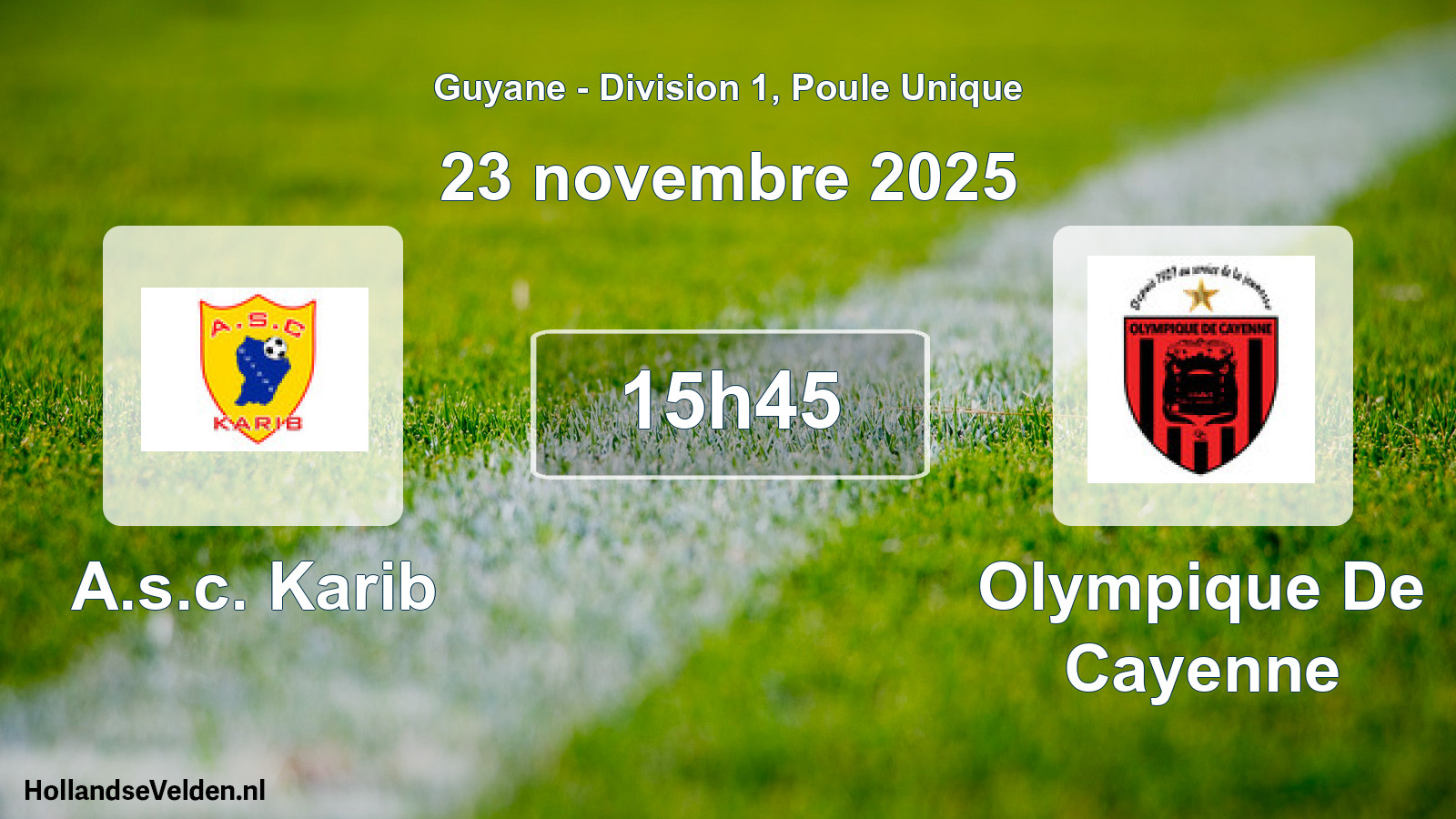 Match programmé: A.s.c. Karib - Olympique De Cayenne (23 novembre 2025)