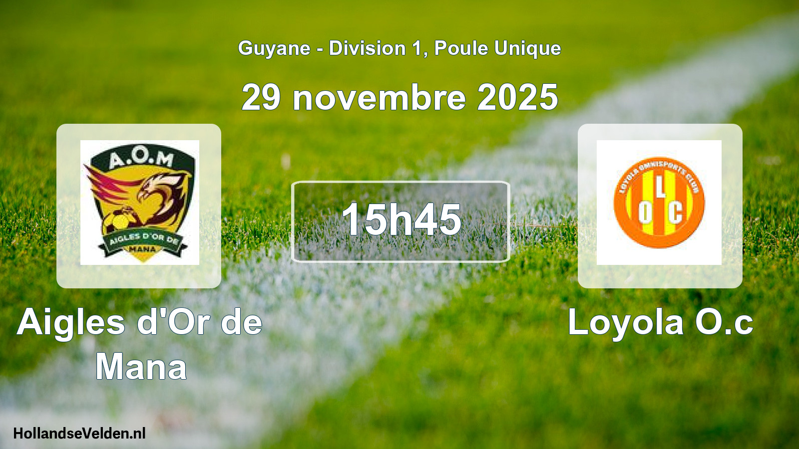 Match programmé: Aigles d'Or de Mana - Loyola O.c (29 novembre 2025)