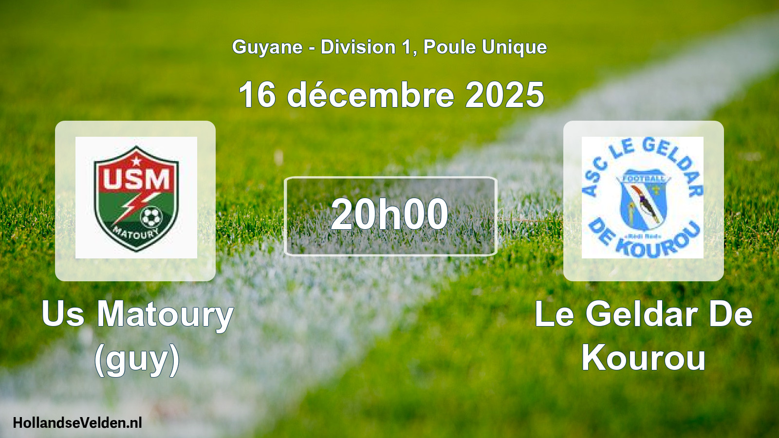 Match programmé: Us Matoury (guy) - Le Geldar De Kourou (16 décembre 2025)