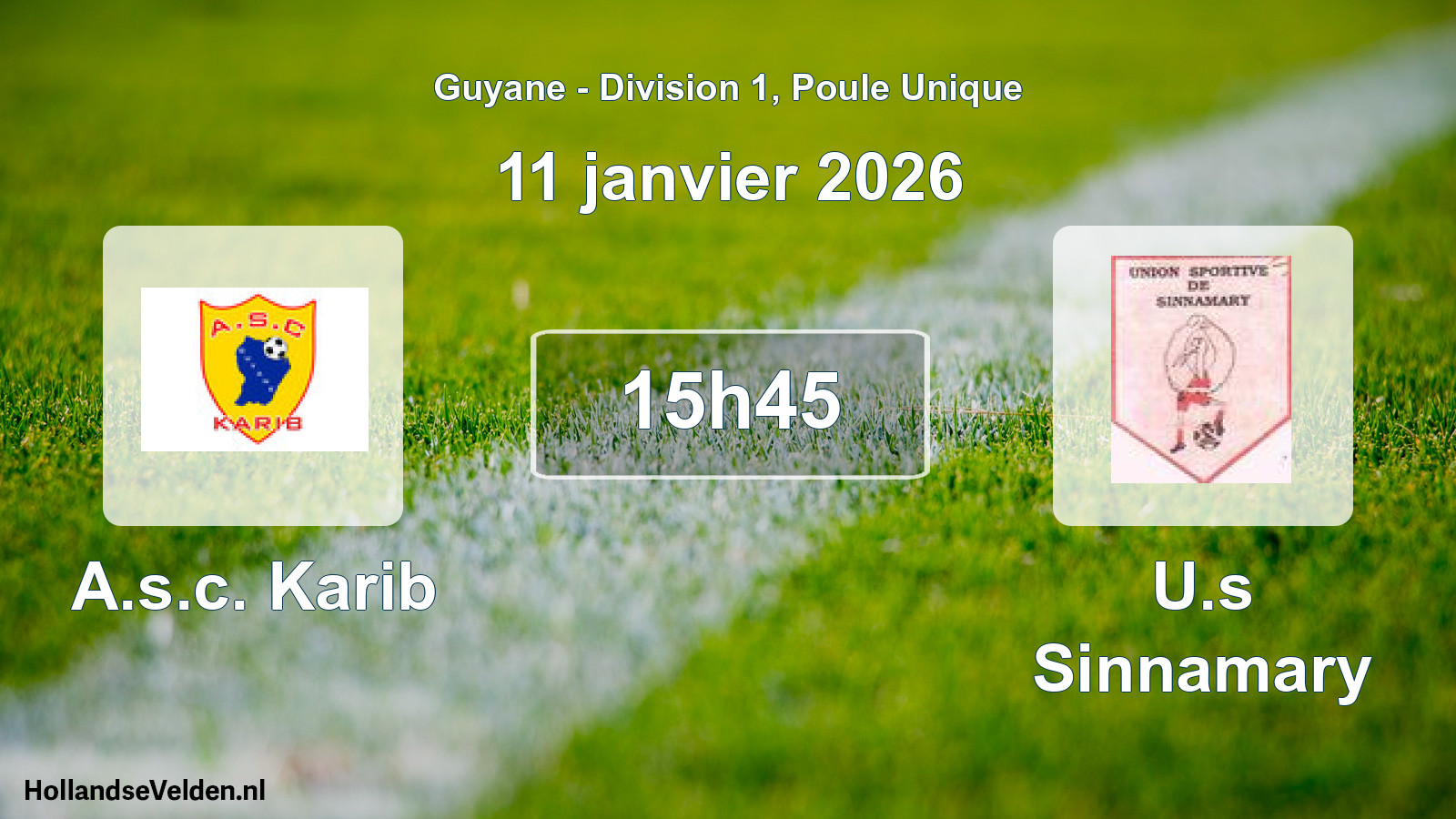 Scheduled Match: A.s.c. Karib - U.s Sinnamary (11 January 2026)