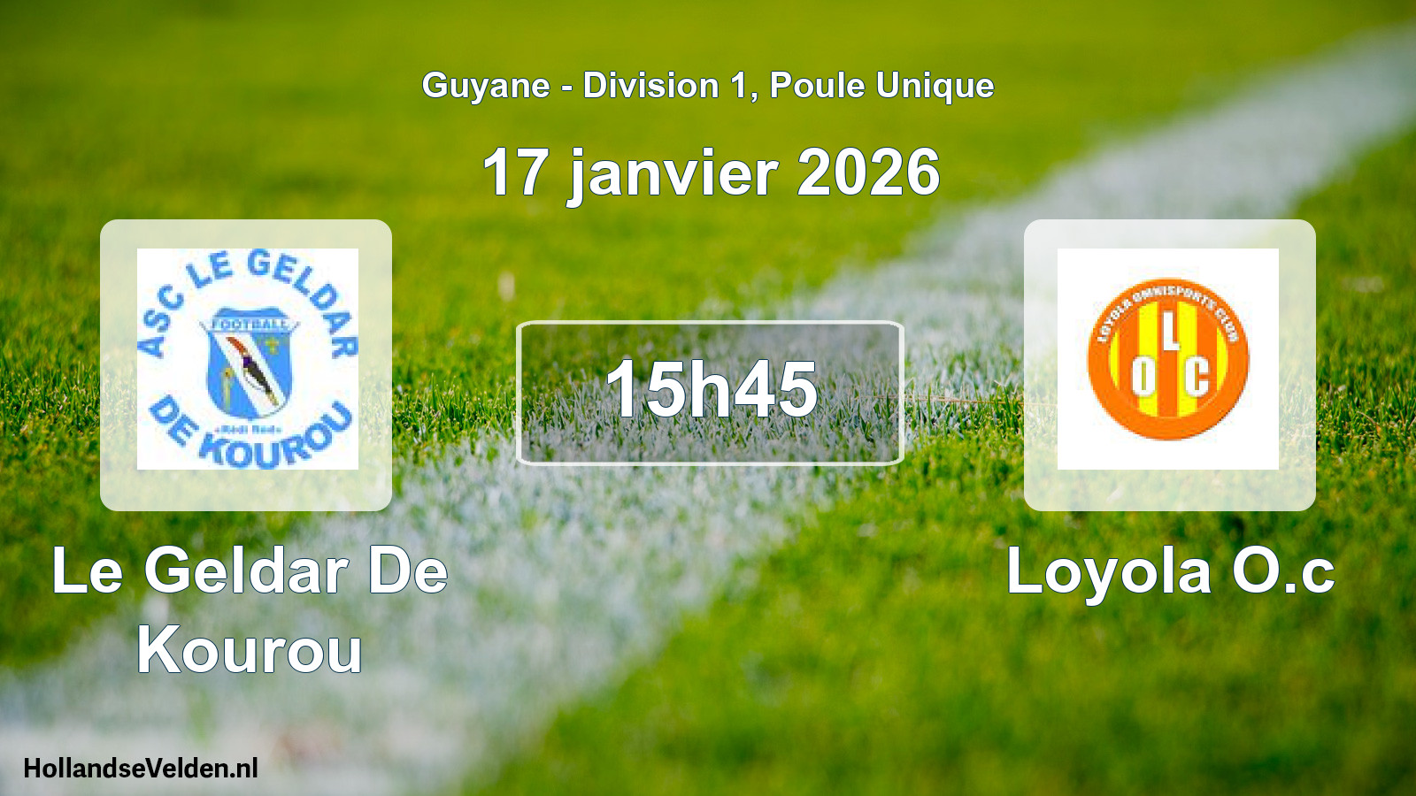 Match programmé: Le Geldar De Kourou - Loyola O.c (17 janvier 2026)