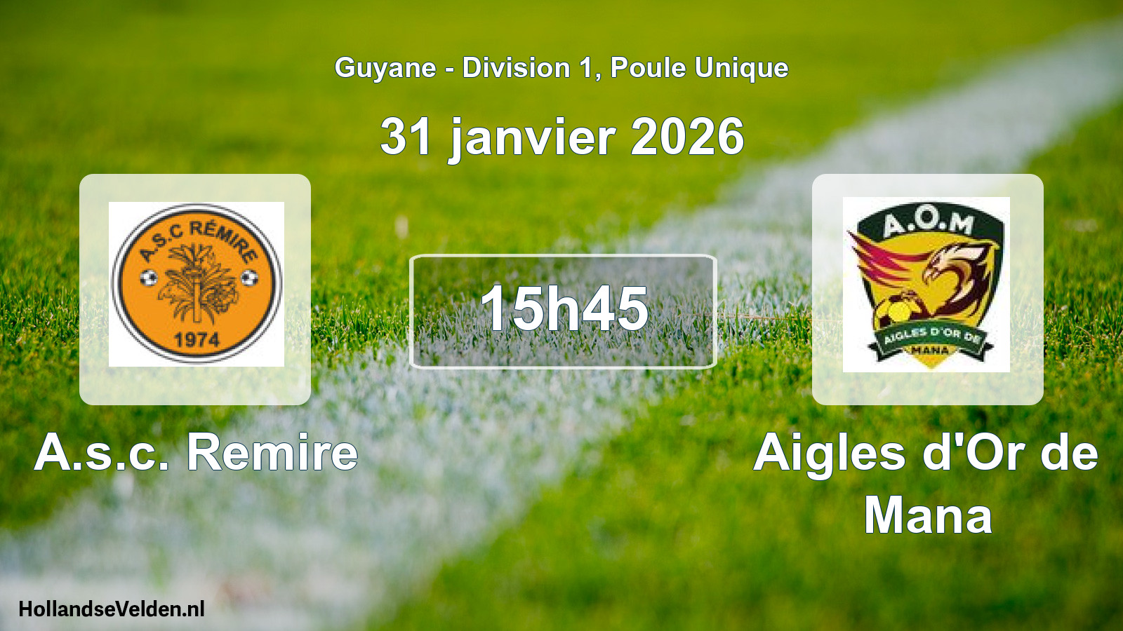 Match programmé: A.s.c. Remire - Aigles d'Or de Mana (31 janvier 2026)