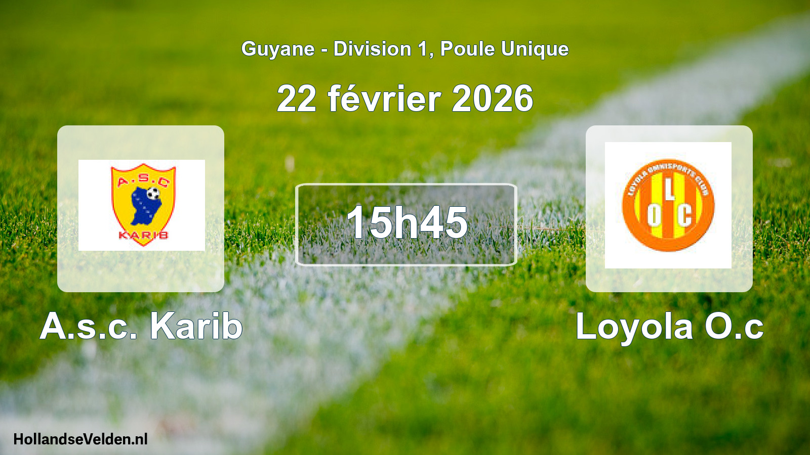 Match programmé: A.s.c. Karib - Loyola O.c (22 février 2026)