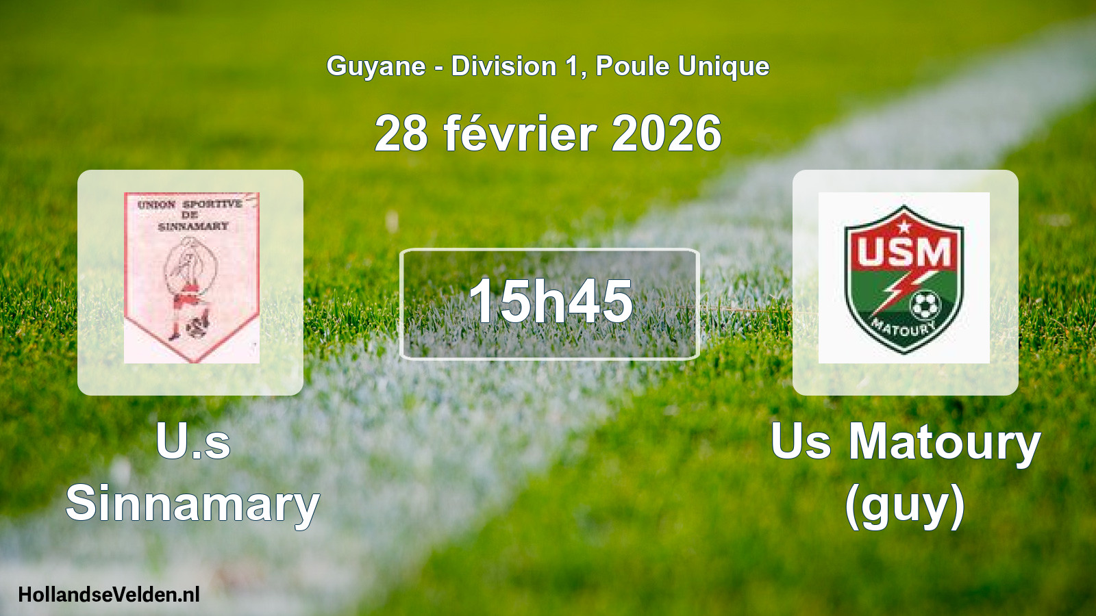 Geplande wedstrijd: U.s Sinnamary - Us Matoury (guy) (28 februari 2026)