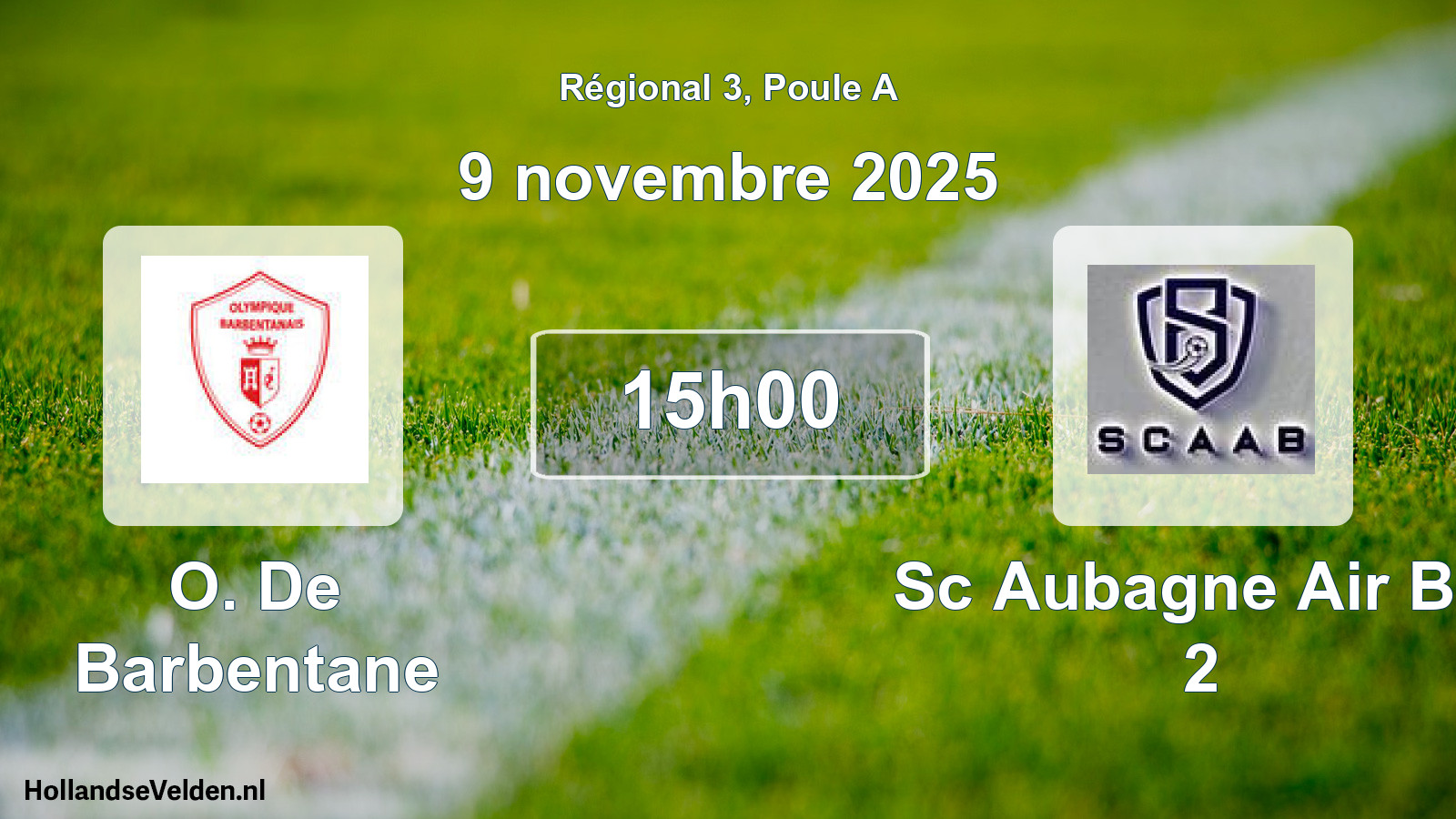 Geplande wedstrijd: O. De Barbentane - Sc Aubagne Air Bel 2 (9 novembre 2025)