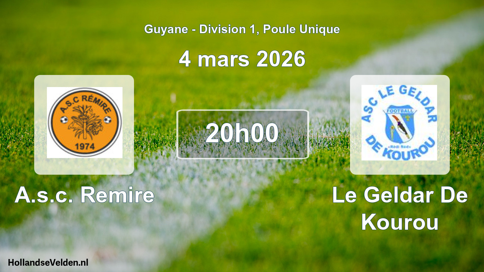 Match programmé: A.s.c. Remire - Le Geldar De Kourou (4 mars 2026)