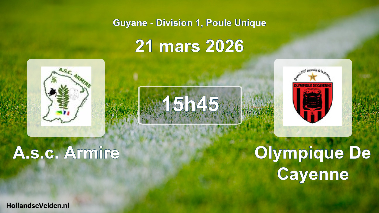 Match programmé: A.s.c. Armire - Olympique De Cayenne (21 mars 2026)