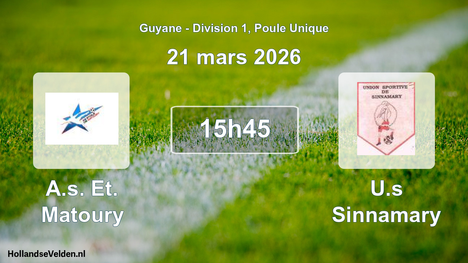 Scheduled Match: A.s. Et. Matoury - U.s Sinnamary (21 March 2026)