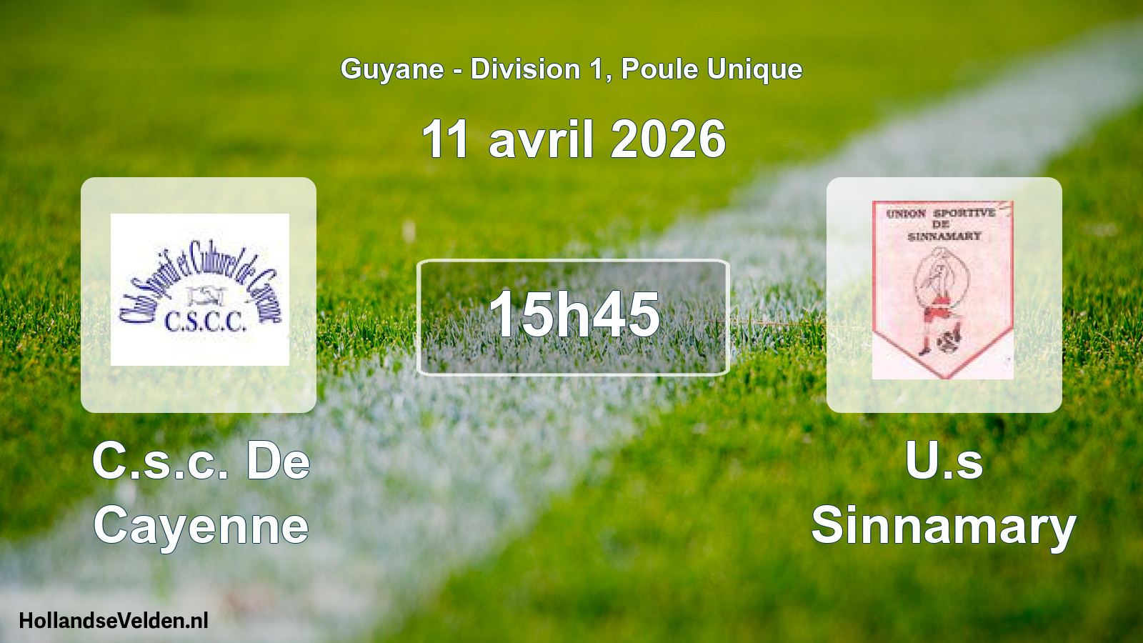 Match programmé: C.s.c. De Cayenne - U.s Sinnamary (11 avril 2026)