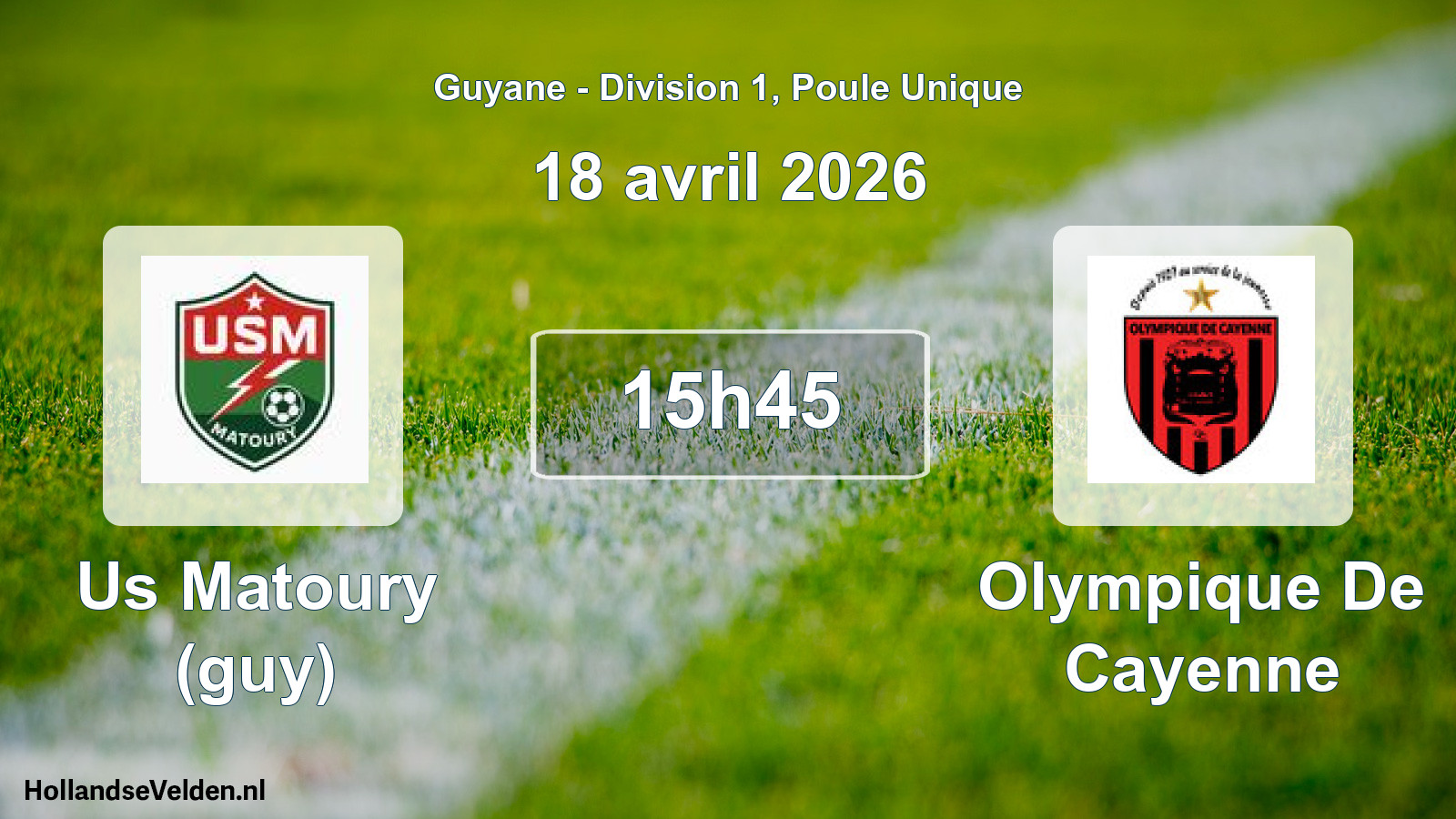 Scheduled Match: Us Matoury (guy) - Olympique De Cayenne (18 April 2026)
