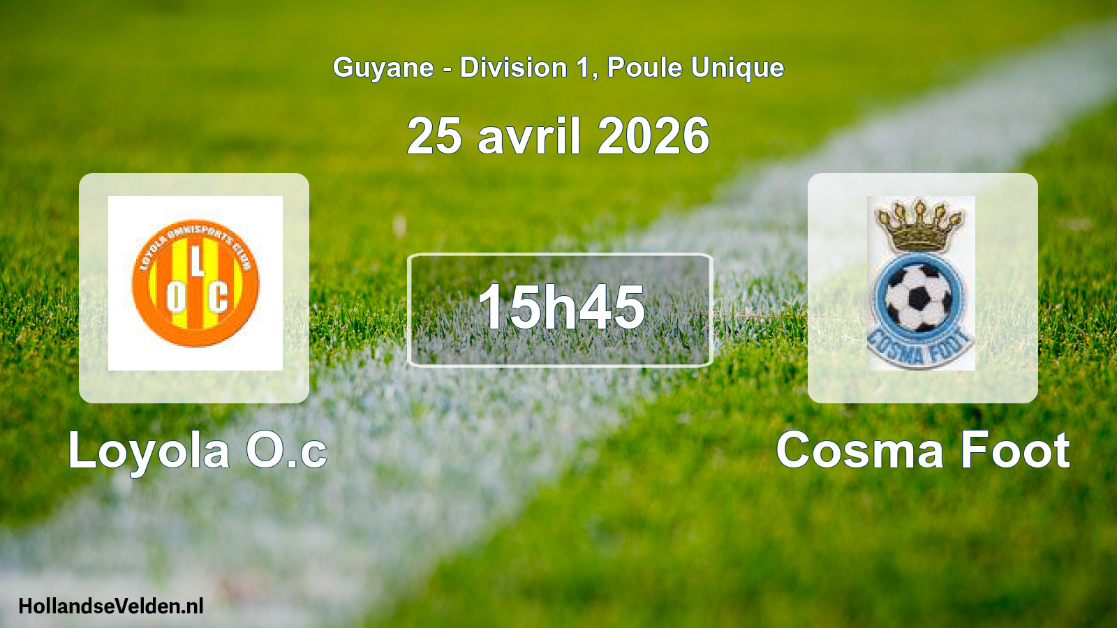 Match programmé: Loyola O.c - Cosma Foot (25 avril 2026)