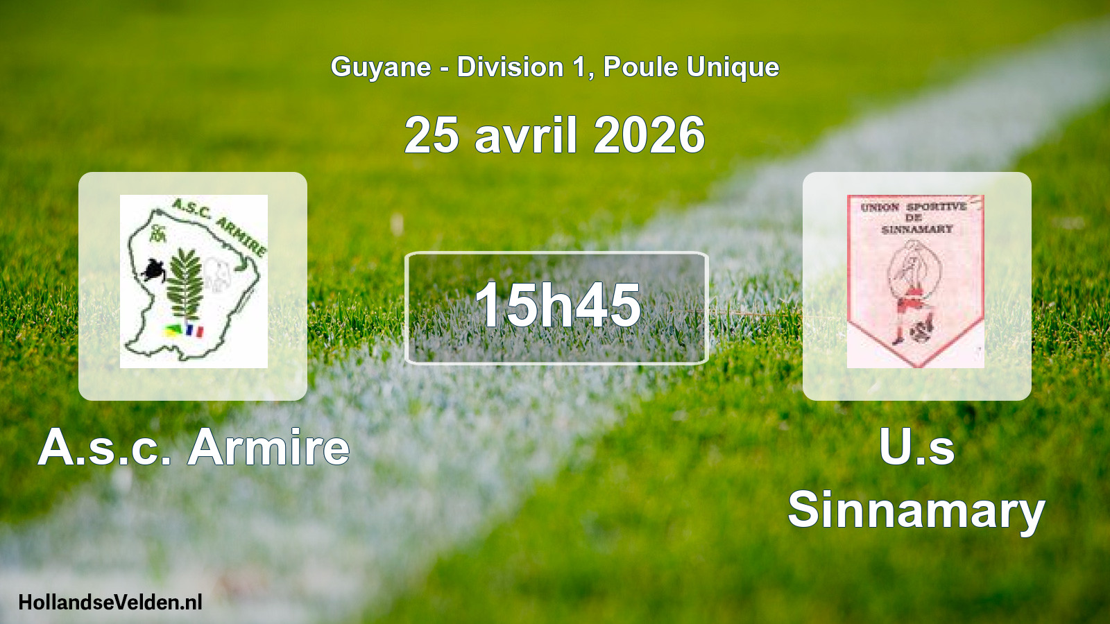 Match programmé: A.s.c. Armire - U.s Sinnamary (25 avril 2026)