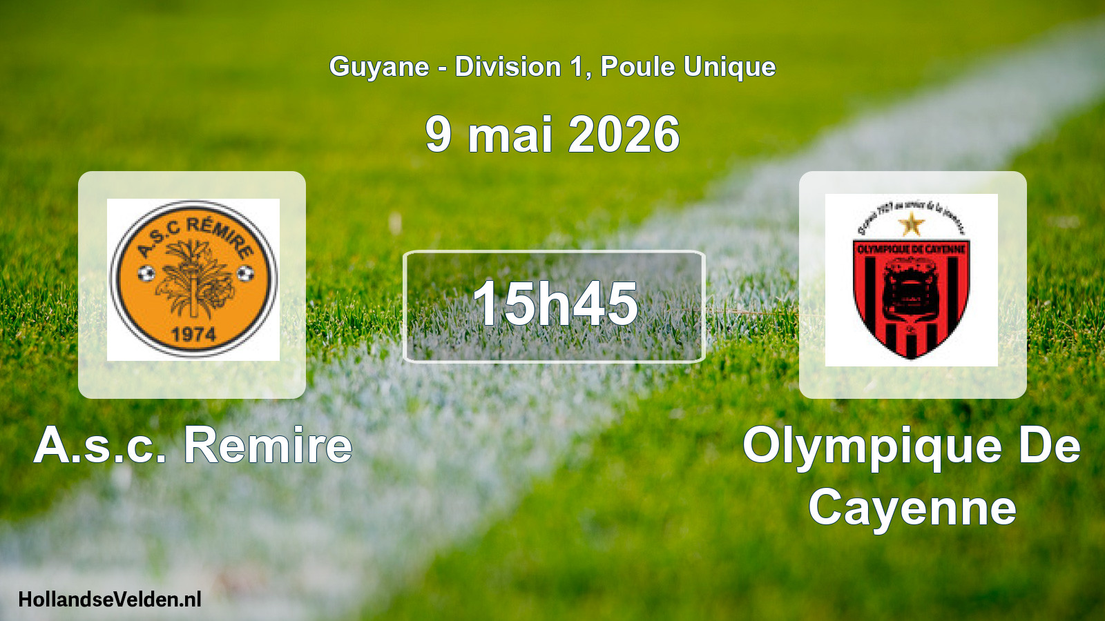 Match programmé: A.s.c. Remire - Olympique De Cayenne (9 mai 2026)