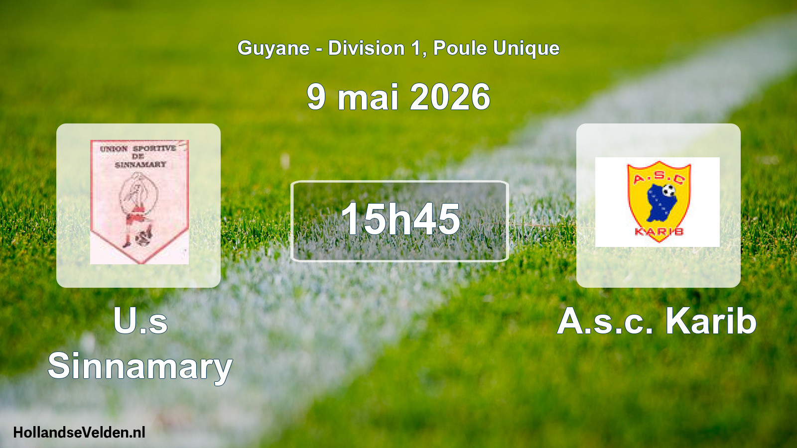 Match programmé: U.s Sinnamary - A.s.c. Karib (9 mai 2026)