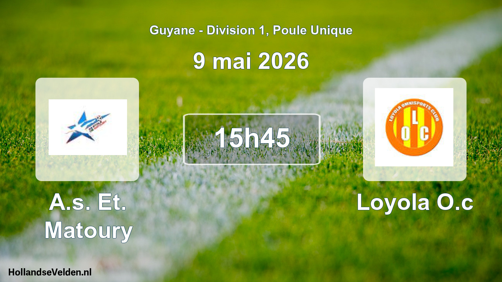 Match programmé: A.s. Et. Matoury - Loyola O.c (9 mai 2026)